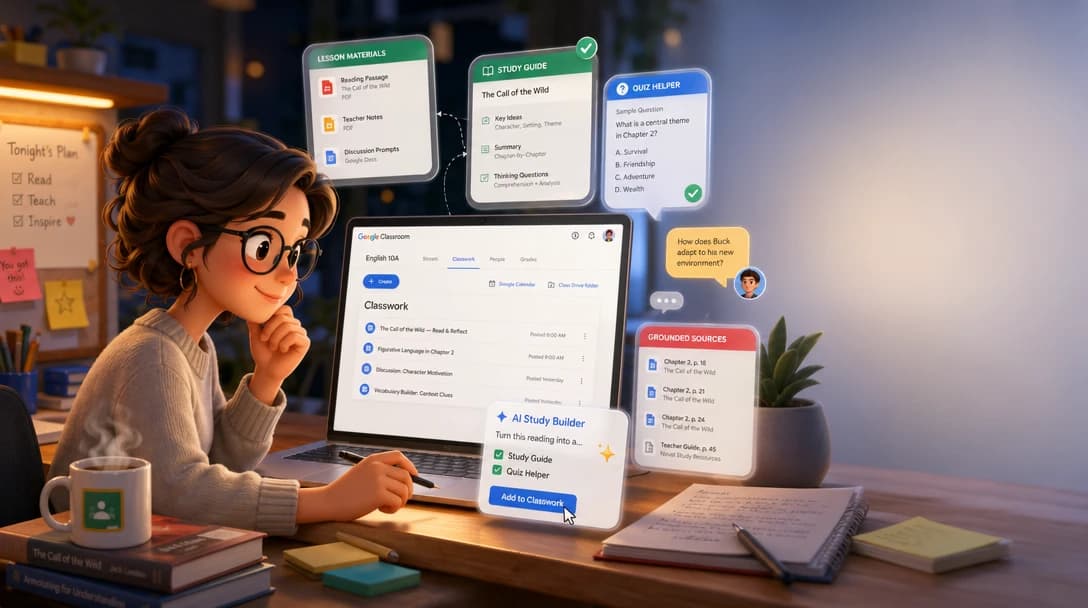 Google Classroom 加入 NotebookLM 和 Gems,老師真正省下的是備課流程